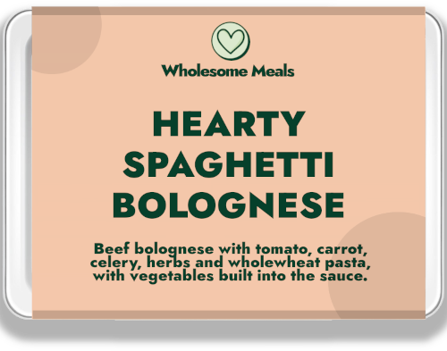 Spaghetti bolognese ready meal with hidden vegetables
