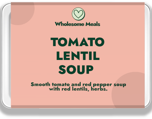 Tomato lentil and red pepper soup ready meal